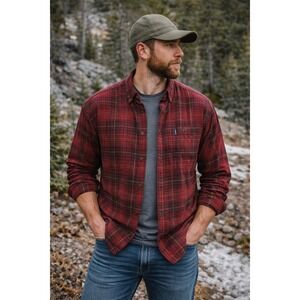 G.H. Bass & Co. Fireside Plaid Flannel Shirt Men's XL Outdoor Cabin Lumberjack‎